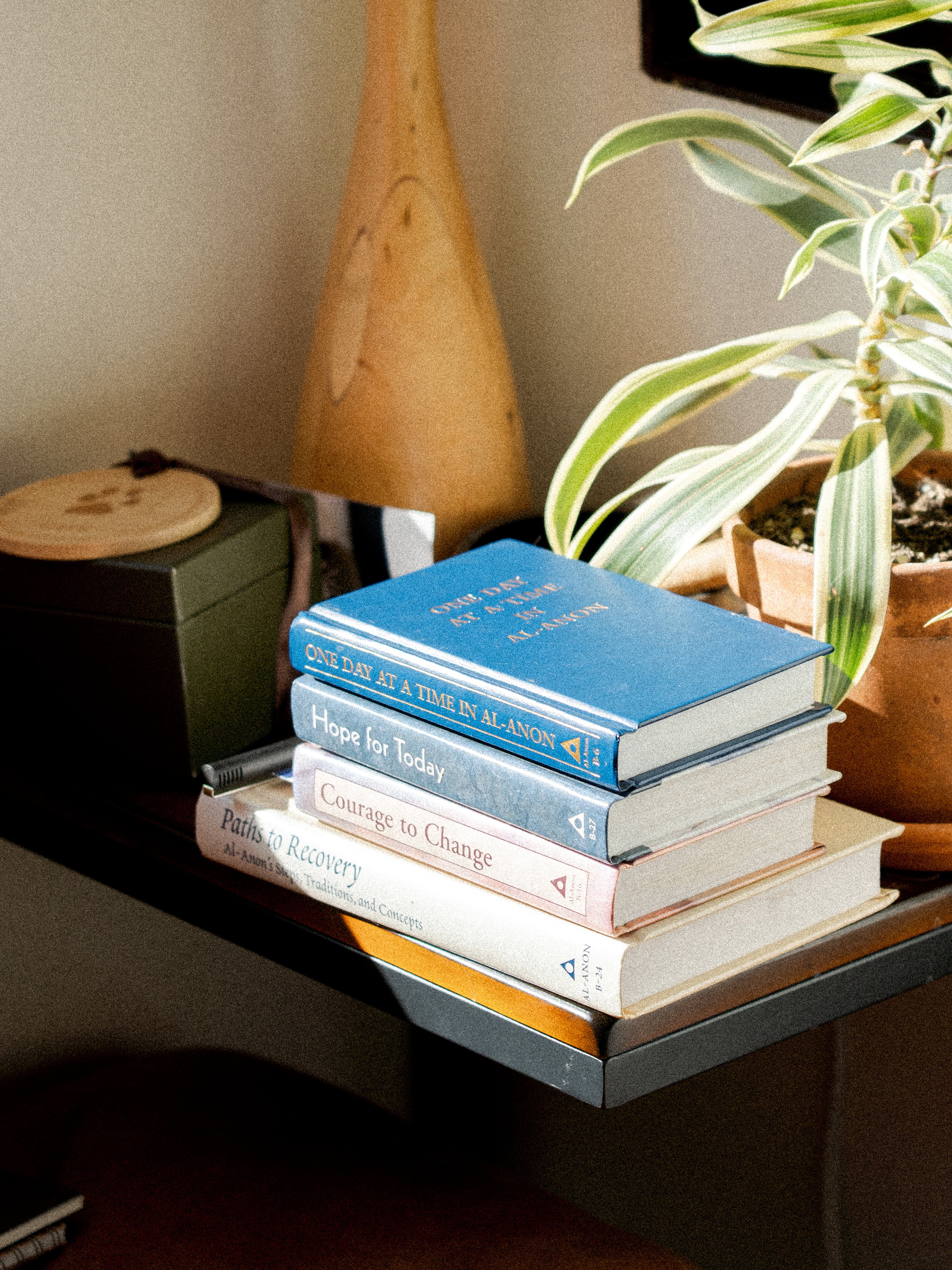 Kacie Carter's books, set on a side table