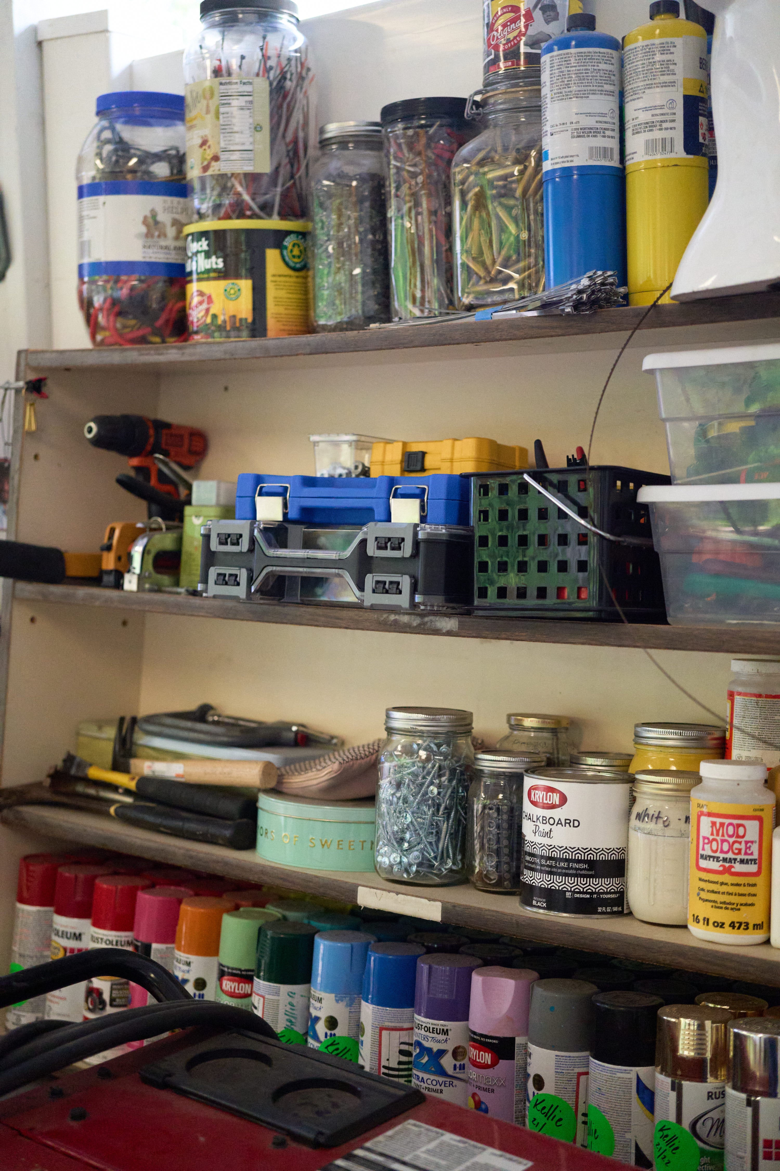 Artist Kellie Gillespie's studio supplies shot for And Repeat