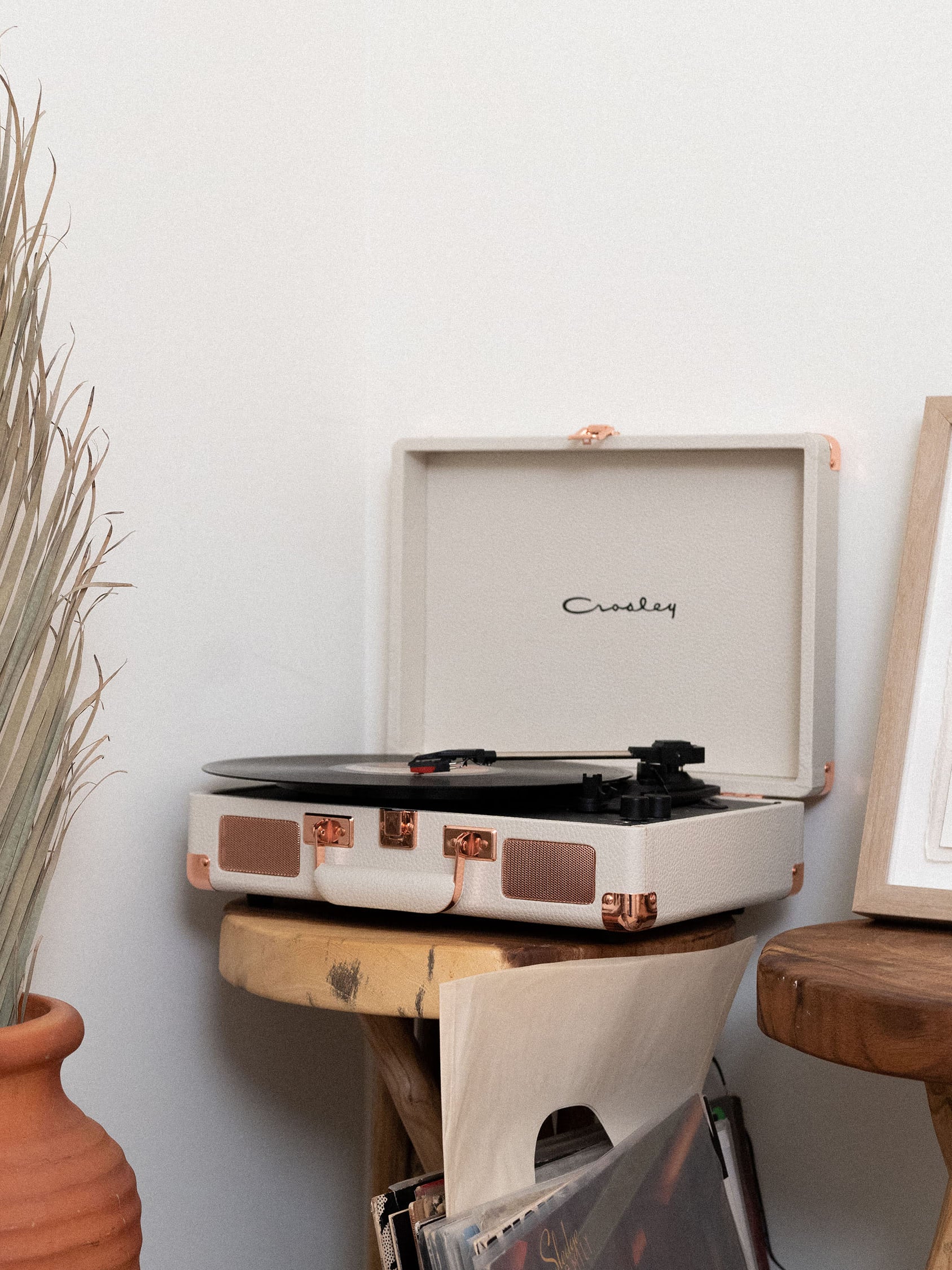 The founder of Dive in Well, Maryam Ajayi's record player